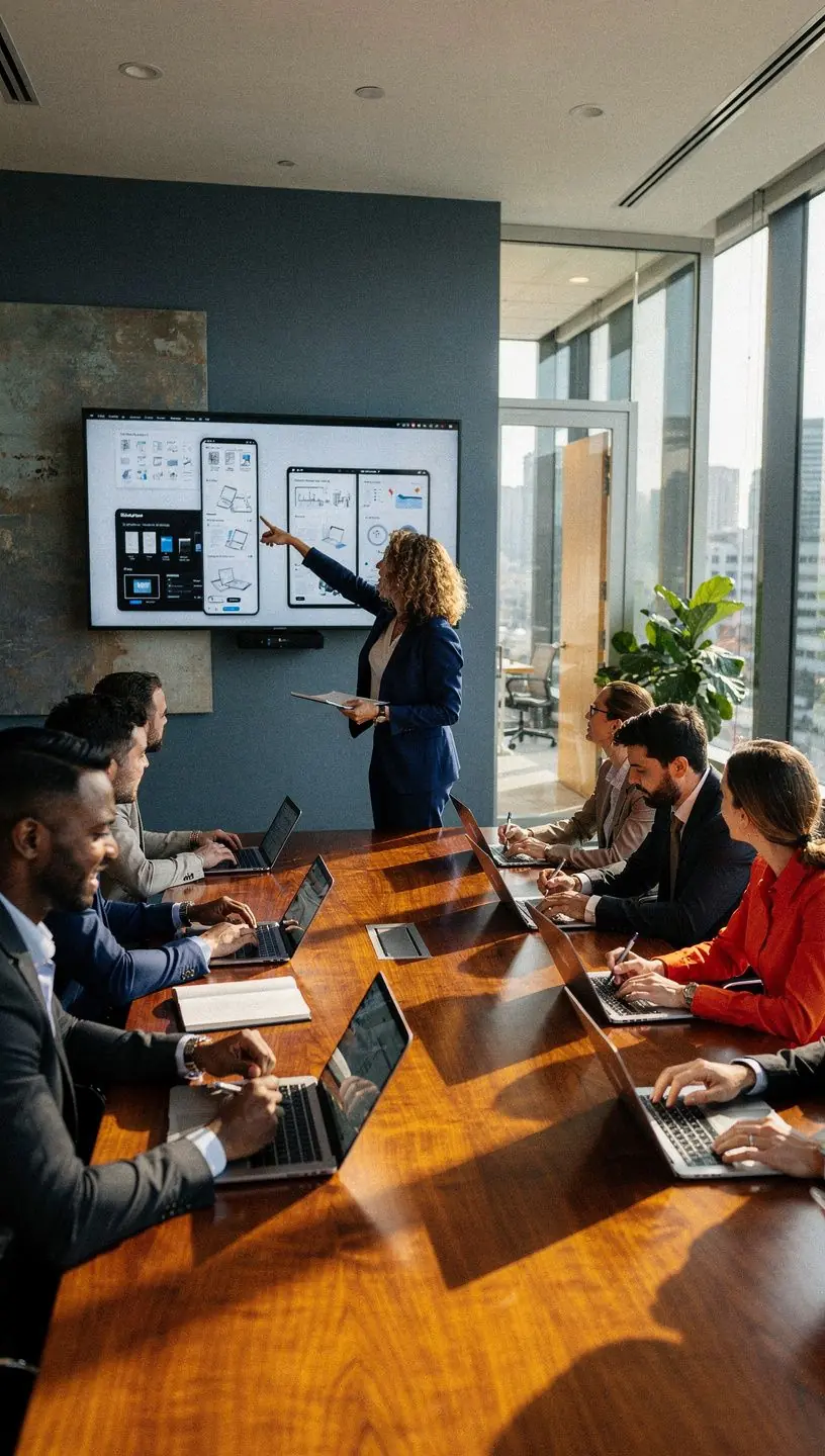 Zestawienie kolorów i tekstur w aranżacji wnętrza, które harmonijnie współgra z identyfikacją wizualną marki.