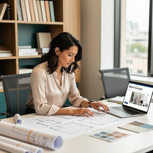 Stylowy kącik do pracy z minimalistycznym wystrojem wnętrza.