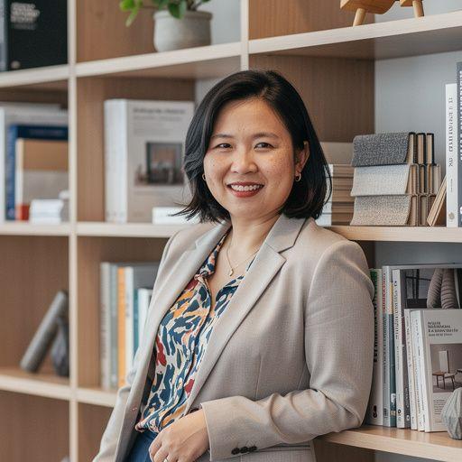 Przykład kolorystycznej harmonii w nowoczesnym biurze.